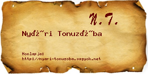Nyári Tonuzóba névjegykártya